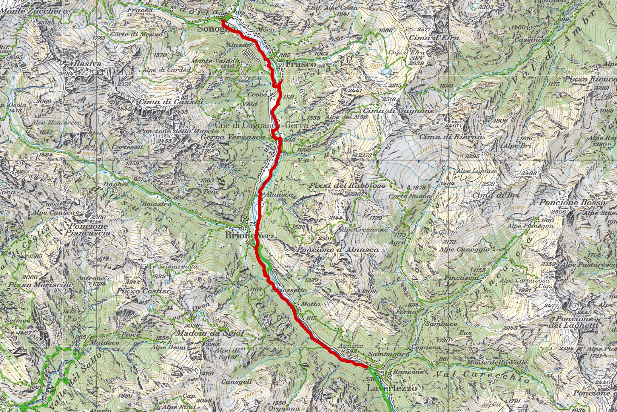 Sentiero Verzasca - Lavertezzo - Wandern im Verzascatal