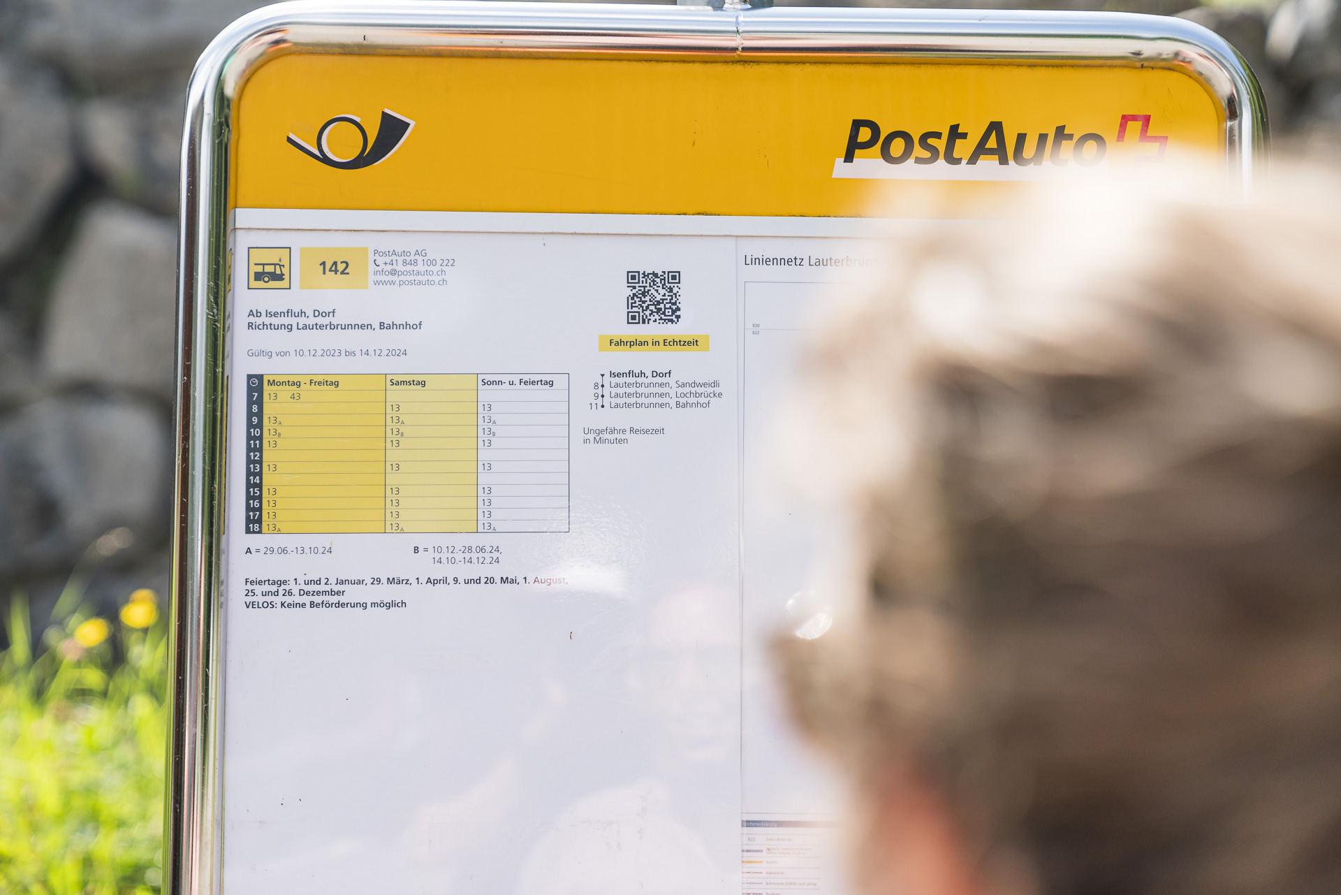 PostAuto timetable Isenfluh