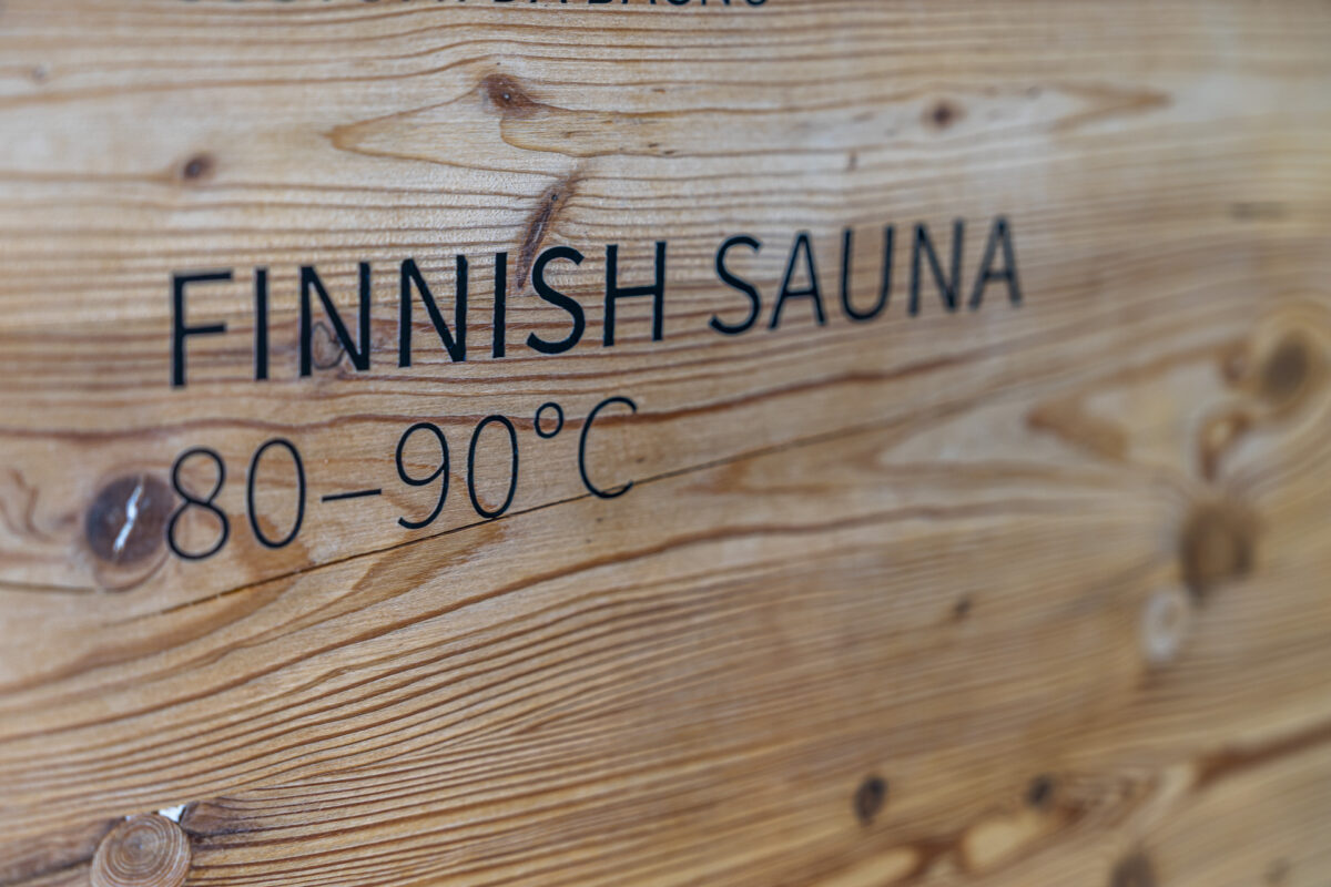 Finnische Sauna Beschriftung